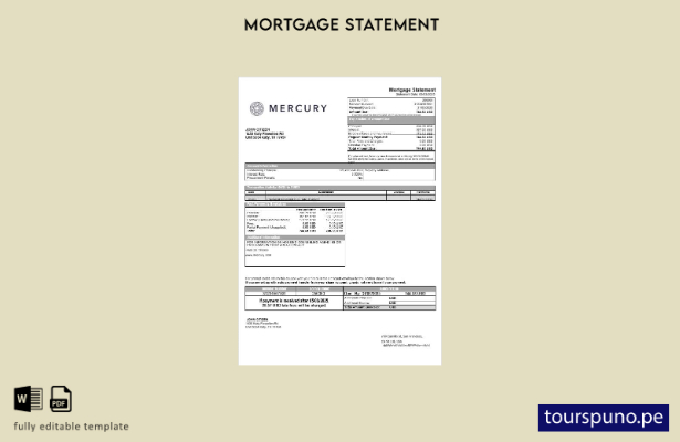 listo para imprimir el extracto de hipoteca del banco USA CA San Francisco Mercu
